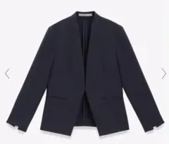 セオリーリュクス ノーカラージャケットRUBIA 23ss ブルーグレー L