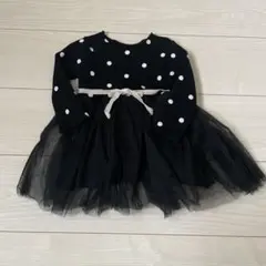 黒と白のドット柄ワンピース　70サイズ