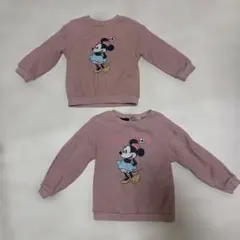 ZARAbaby ミニーちゃん　長袖ワッフルロンT 86cm.98cm お揃い