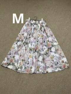【アクシーズファム】ロングスカート　花柄　M