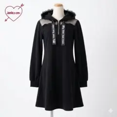 ジェイミーエーエヌケー フード付きワンピース ひざ丈 M 黒 ゴシック ロリータ