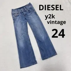 y2k DIESEL ウォッシュ加工 ローライズ フレア デニム　24 平成