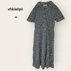 ehkäsöpö 花柄半袖ワンピース フェミニン カジュアル ネイビー M
