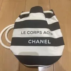 新品CHANELシャネルビューティーノベルティバッグ　ツィードスパンコール 新品 CHANEL シャネル ノベルティ リュックサック ネイビー ツィード