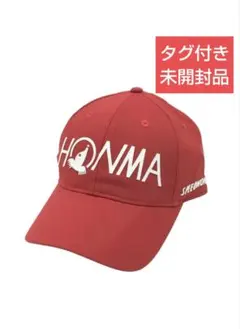 【未開封品タグ付・本間ゴルフ】HONMA レッド 赤 キャップ 帽子