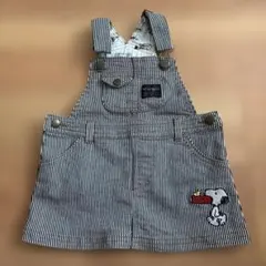 wrangler スヌーピー刺繍デニムジャンバースカート 100cmのサムネイル