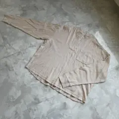 良品企画 無印良品 ロンT ロング Tシャツ M L ピンクホワイト 長袖 綿