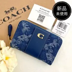 新品　正規品☆COACH コーチ　コインケース　デニム　馬ロゴ　ホース