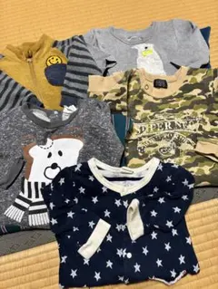 ベビー 冬物ロンパース カバーオール 5点 まとめ売り 男の子 70
