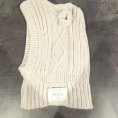 POLO baby ベビー用 ニットフード 帽子 アイボリー