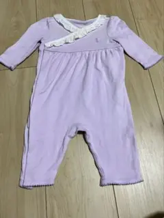 パープル フリル付きロンパース