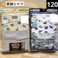 恐竜　男の子　長袖シャツ　長袖丸首　肌着　120