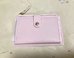 ベージュ系: コンパクトウォレット:カードケース6枚付き小銭入:未使用:合成皮革