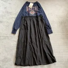【新品】しまむら LOGOSDAYS ワンピース ネイビーブラック Lサイズ