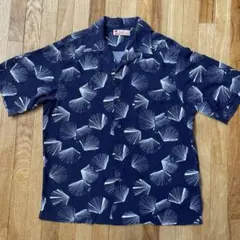 Kaluluwa カルルワ アロハシャツ ネイビー 貝殻柄　シェル柄