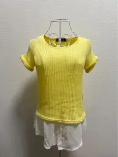 CECIL McBEE セシルマクビー　ニット　チュニック イエロー Mサイズ