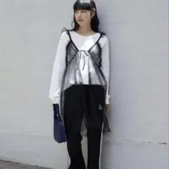 フリークスストア　チュールキャミワンピ　2way ブラックのサムネイル
