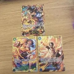 ワンピースカード　サボ　エース　ルフィ　シークレット　受け継がれる意志