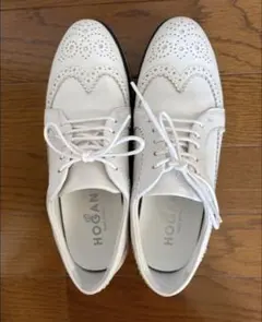 美品 HOGAN ホワイト レザー レースアップシューズ34のサムネイル