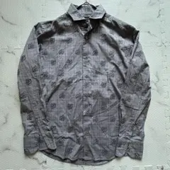 美品✨EPOCA UOMOエポカウオモ現行 長袖シャツ総柄グレー系M hn195のサムネイル