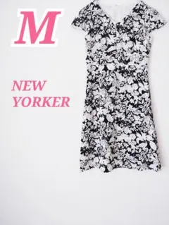 NEWYORKER 半袖エレガントワンピース M　ロングフレア　きれいめコーデのサムネイル