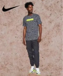 美品★NIKE アクア ロゴ レオパード Tシャツ チャコール ブラックXXL