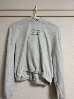 Abercrombie & Fitch グレー クロップドパーカー