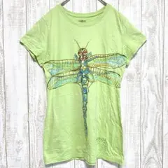 ジャージーズ トンボアート 半袖丸首Tシャツ L 緑 綿 カジュアル お出かけのサムネイル
