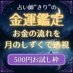 【ワンコインお試し】月のしずく金運鑑定