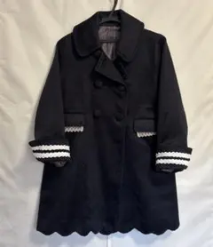 OLIVE des OLIVEダブルボタン コート レース装飾 黒のサムネイル