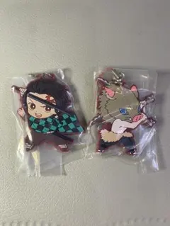 鬼滅の刃 竈門炭治郎 嘴平伊之助 ラバー製ストラップ2個セット