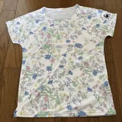 花柄ポリエステルTシャツ Lサイズ