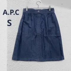 A.P.C デニムスカート コットンリネン 膝丈 薄手 大人カジュアル 大人女子のサムネイル