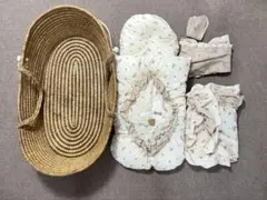 クーファン　ベビーバスケット　ペットバスケット　布団付き　レトロ　送料込み