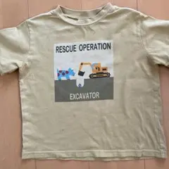 BREEZE ショベルカー　恐竜柄 半袖Tシャツ 100cm