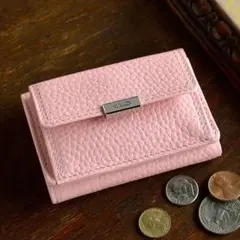 チ*コ様 【正規品】WAKO 三つ折り財布 ピンク レザーのサムネイル