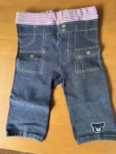 ダブルビー　デニム風スパッツ　80