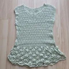 ハンドメイド薄い緑色のかぎ針編み