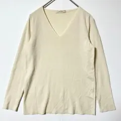 BALLSEY Vネックニット 長袖 アイボリー ウール M 相当 iyのサムネイル