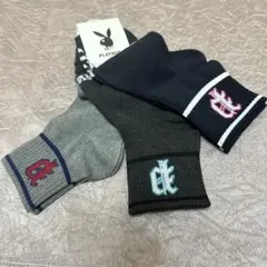 PLAYBOY ロゴ入りソックス 3足セット　23〜25cm