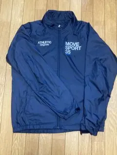 デサントMOVE SPORT 裏フリース素材　秋冬用ジャケット ネイビーフード付