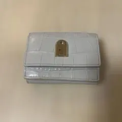 ホワイト 三つ折り財布 合成皮革