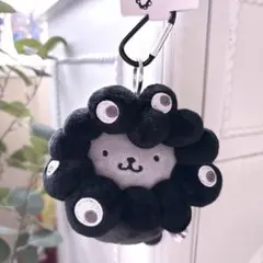 かわいいお顔の ポムポムプリン ミャクミャク なりきりカラビナ付きぬいぐるみ　黒