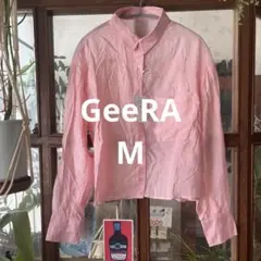 GeeRA ピンク 長袖シャツ 胸ポケット付き M 新品のサムネイル