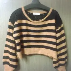 snidel ニットレースコンビボーダー