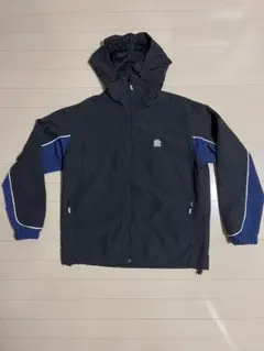 ナイロンジャケット フード付き 黒・青