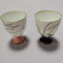 深川製磁 百年庵 紫なでしこ ペアワインカップ - メルカリ