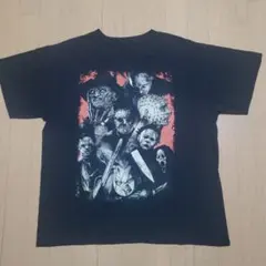 ホラー映画 キャラクター集合 Tシャツ ブラック　レア　ハリウッド