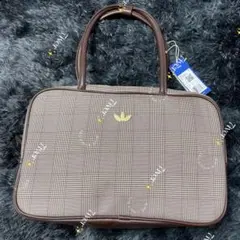 【新品タグ付】アディダス オリジナルス チェック柄 トートバッグ ブラウン