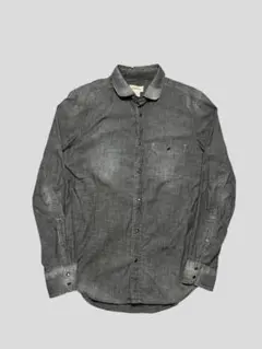 DIESEL ディーゼル　ブラックシャンブレーシャツ　メタルプレート　M